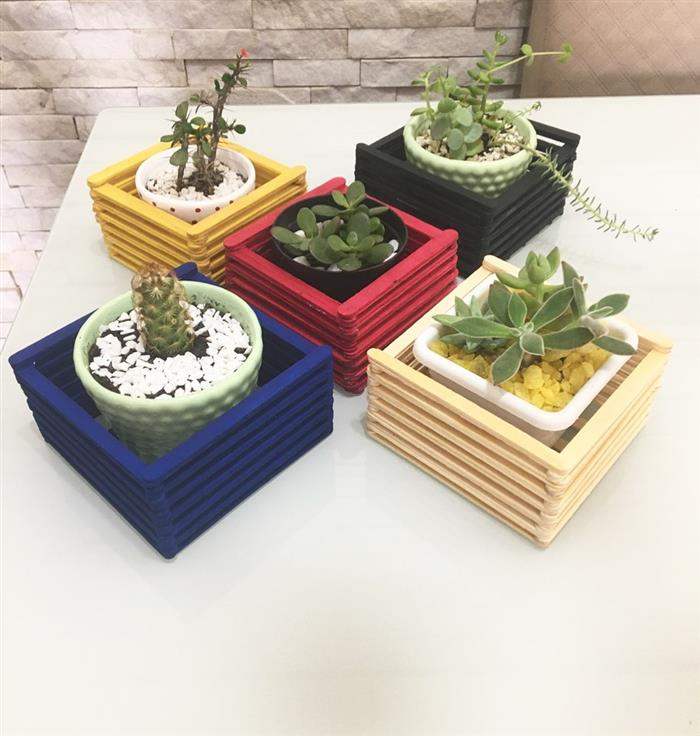 cachepots decorados para plantas