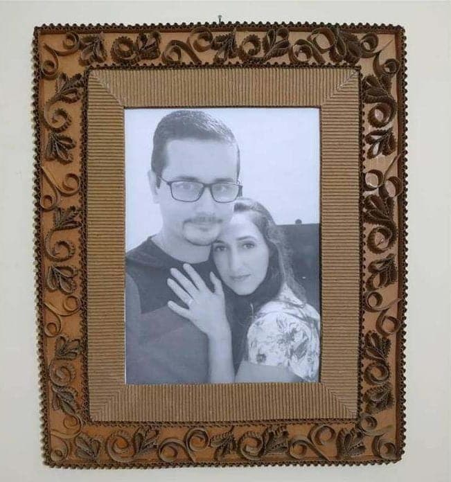 quadro de caixa de papelão