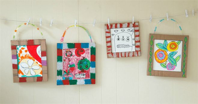 quadro infantil de papelao