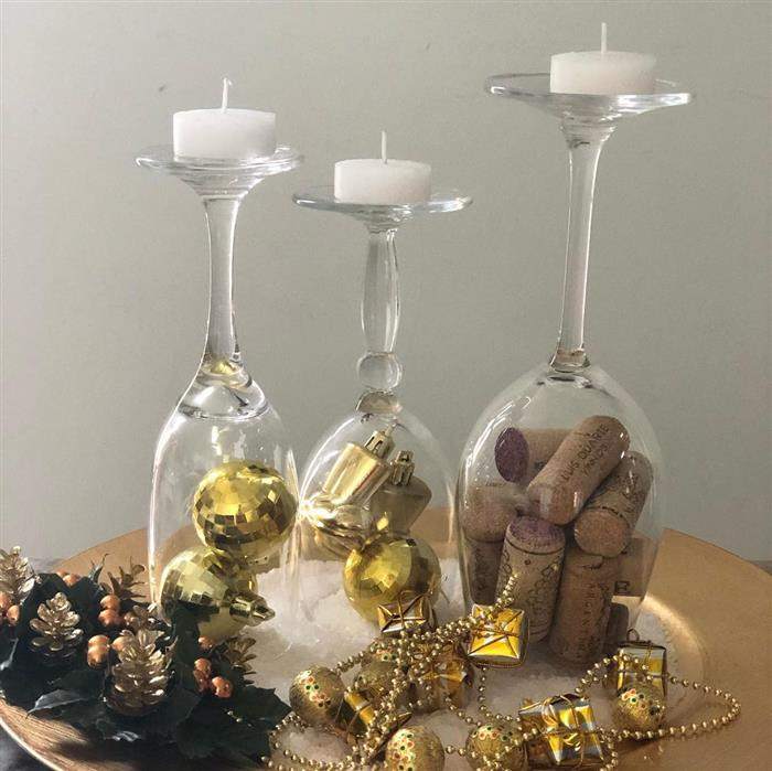 decoração de ano novo com material reciclado
