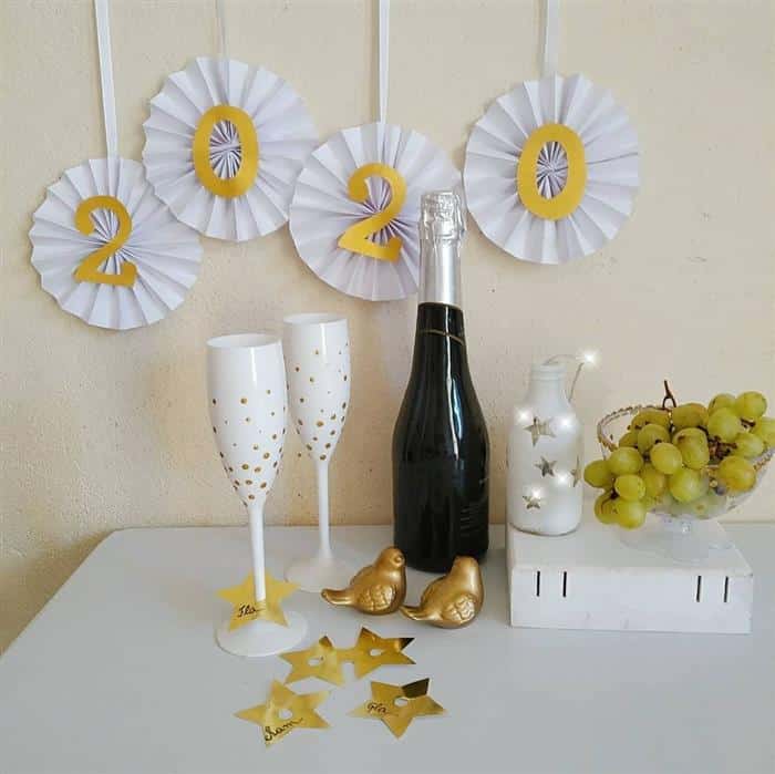 decoração para festa de ano novo simples