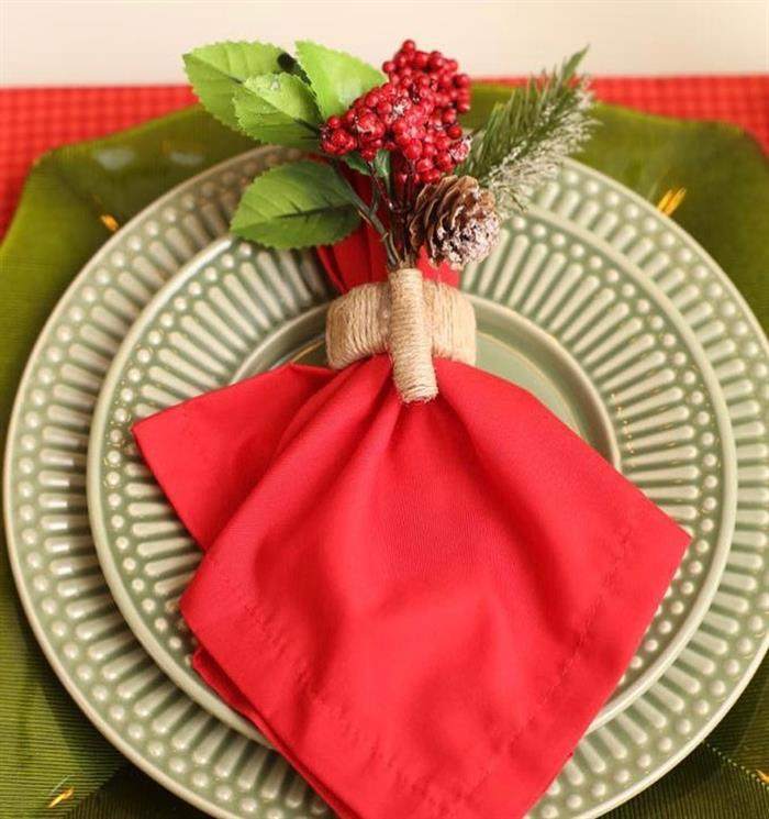 porta guardanapo de flor de natal
