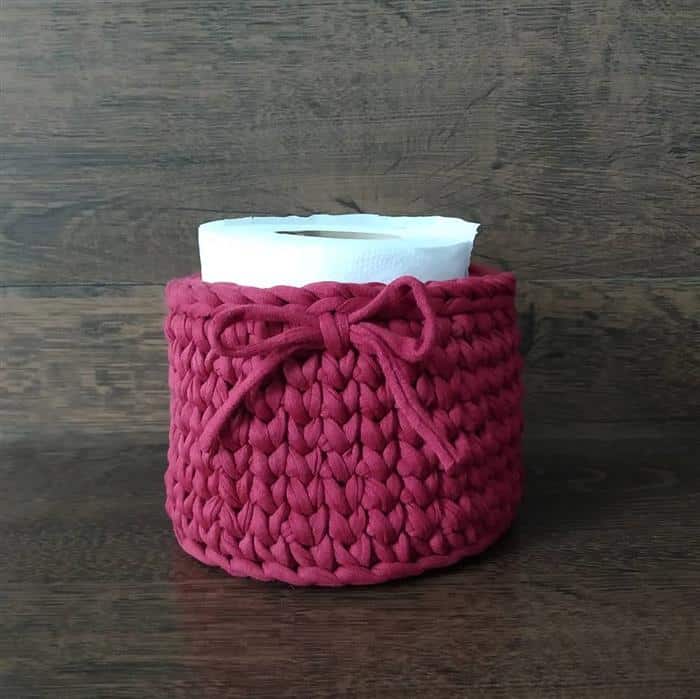 cachepo de croche para banheiro