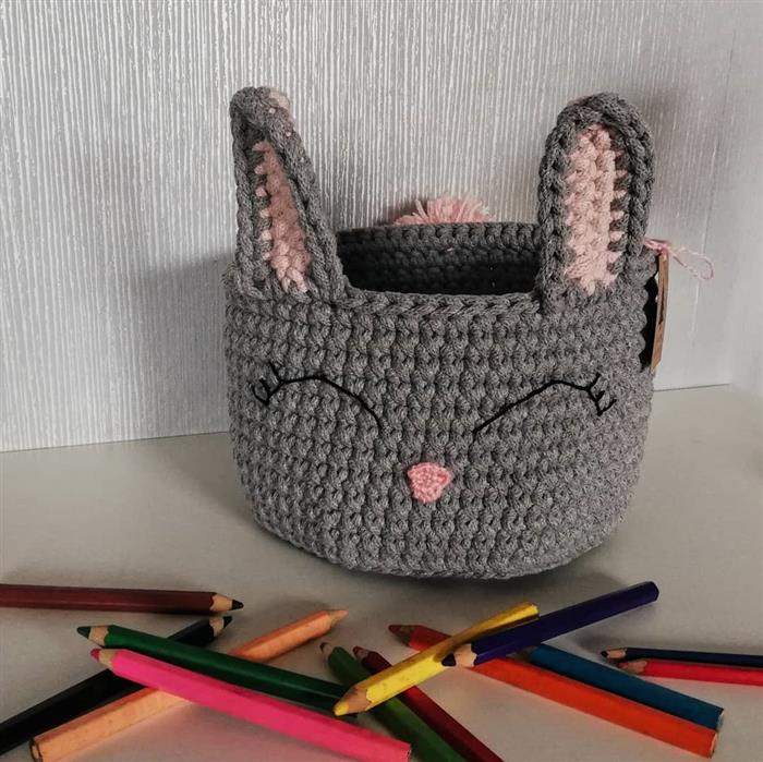 cachepot de croche coelhinho