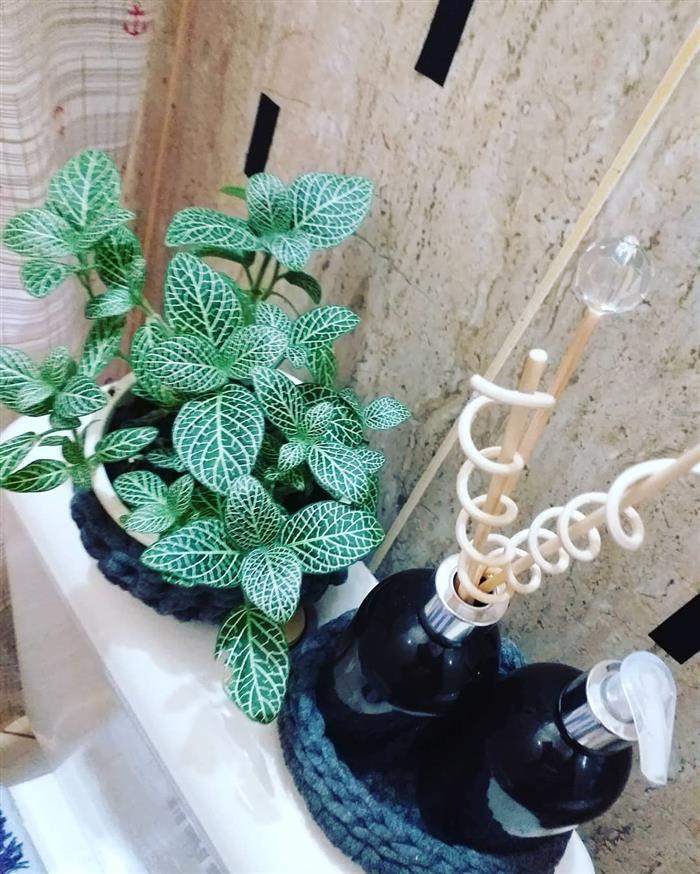 cachepot de croche para banheiro
