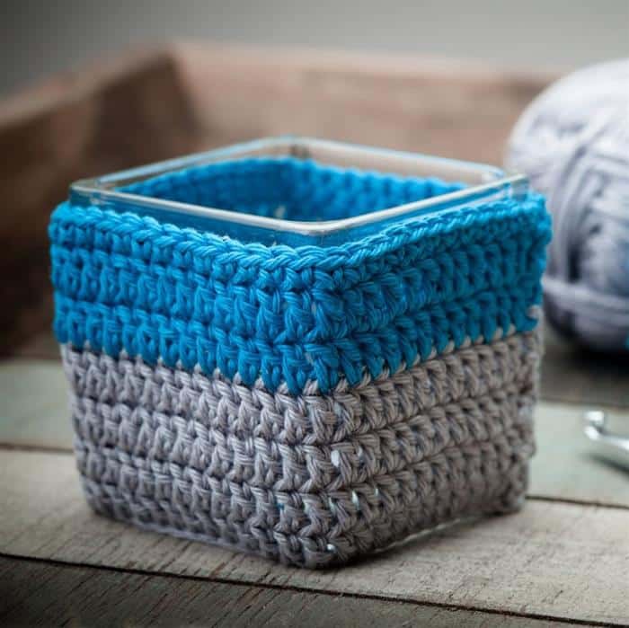 cachepot de croche quadrado