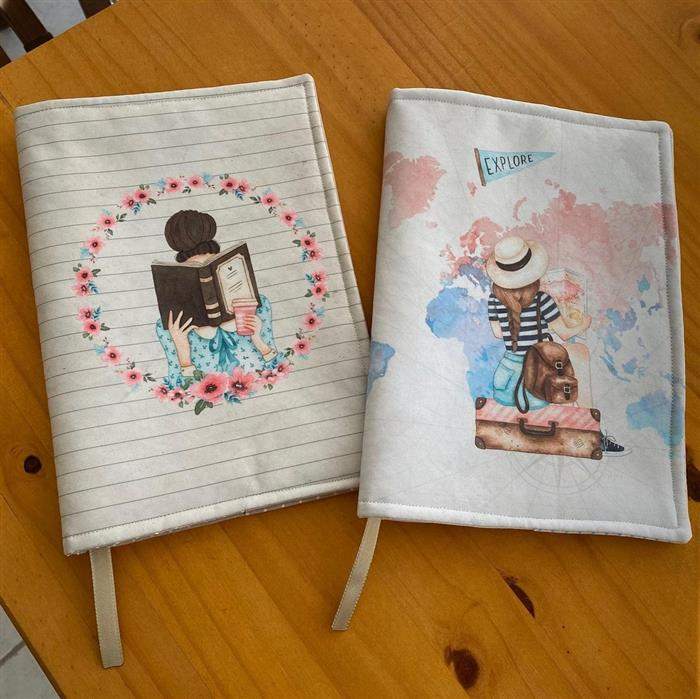 capa de caderno personalizada com tecido
