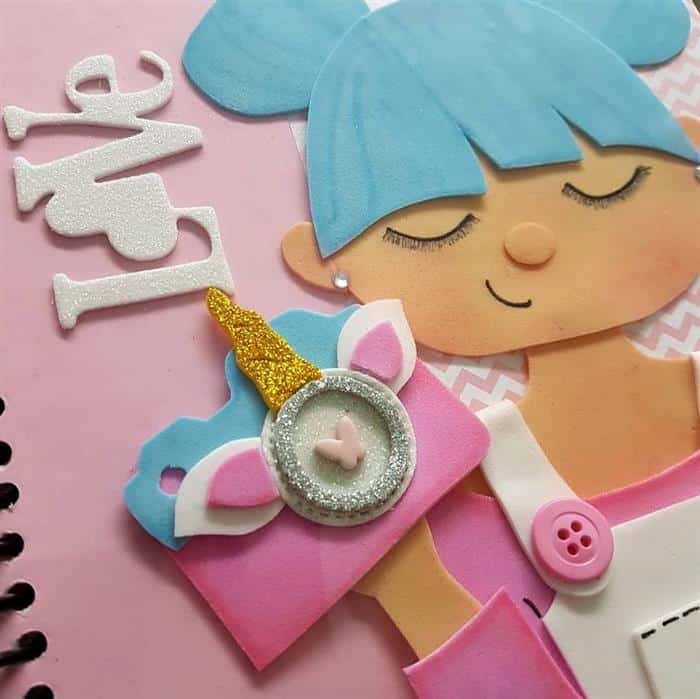 capa de caderno personalizada eva