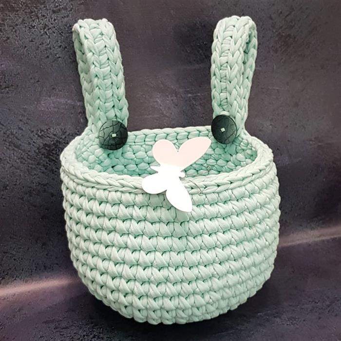 cestinho de croche com alça