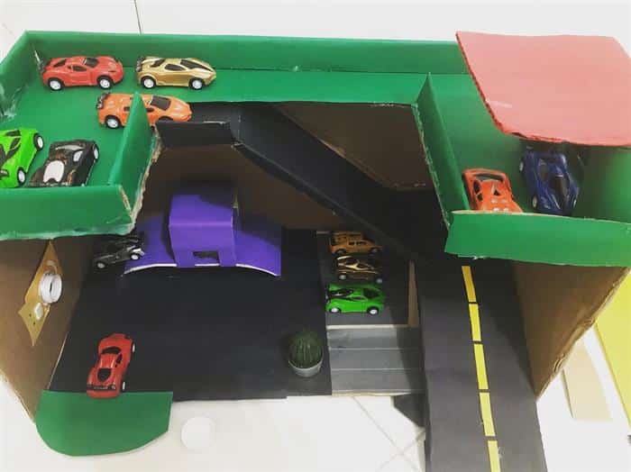 garagem de papelão passo a passo