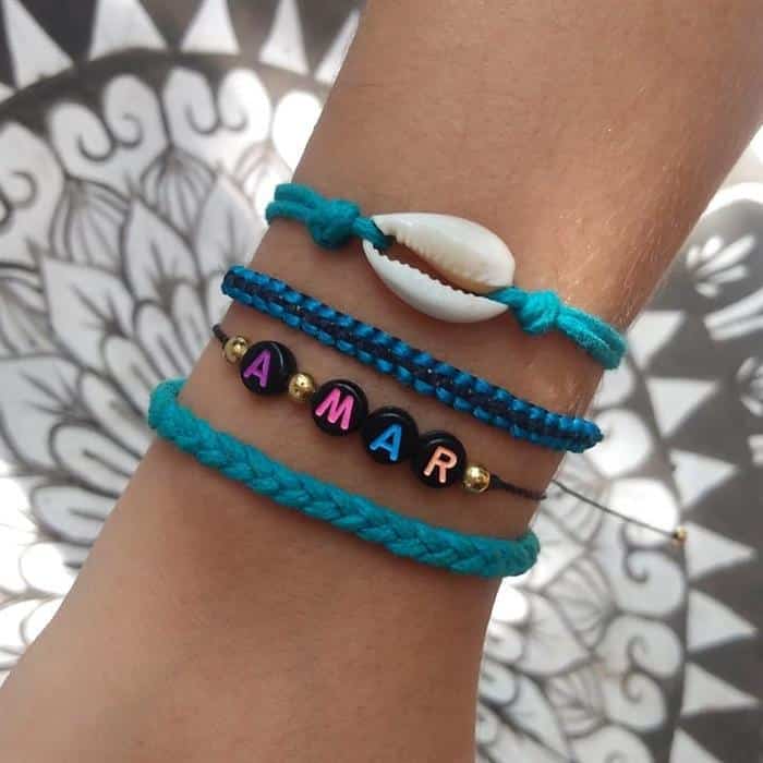 pulseira da amizade de linha