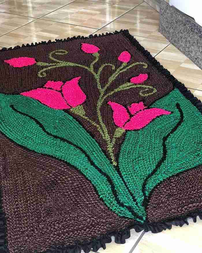 tapetes frufru com flores