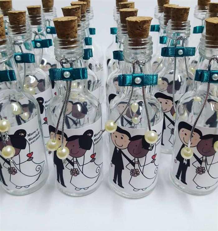 garrafinha de vidro para casamento