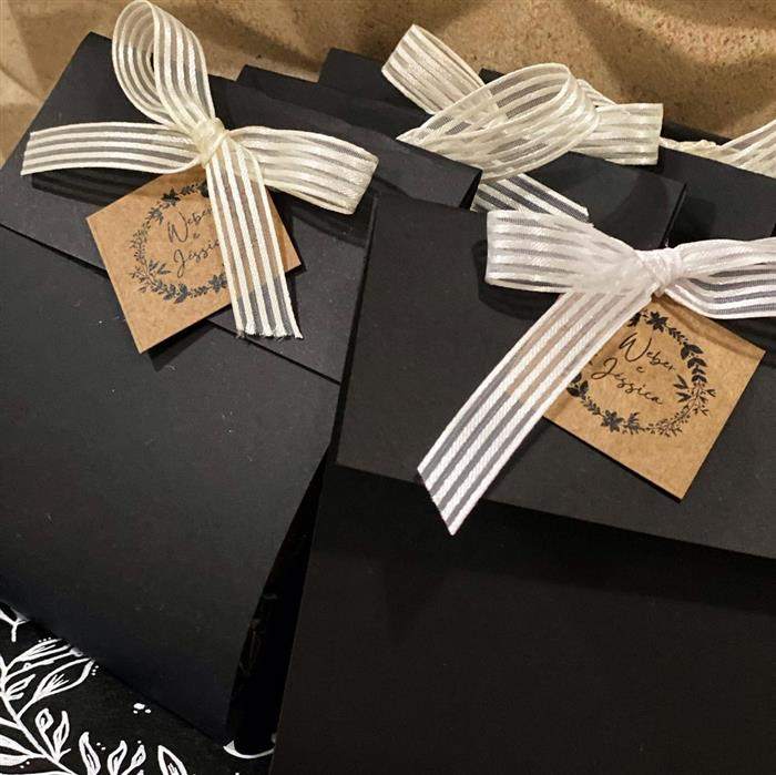 sacola decorada para casamento